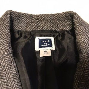 Janie and Jack Wool Blend Blue Herringbone Pattern Blazer SIZE 10